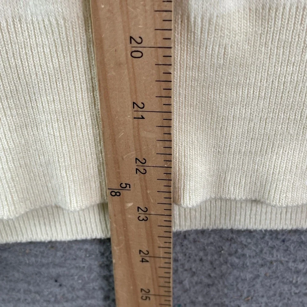 Sears Sportswear Sweater Vest Mens Medium Cream Vintage V-Neck Knit Layering 80s